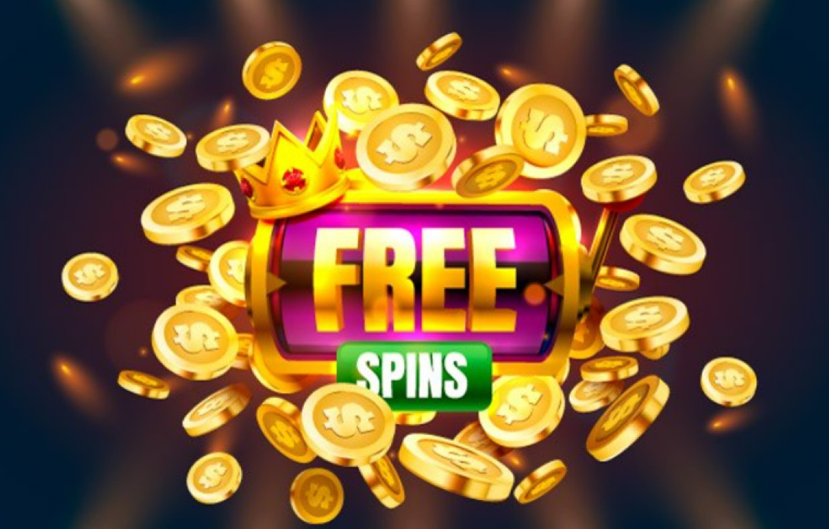 Free spin logo on coin background